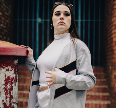 V-Striped Knitted Cardigan