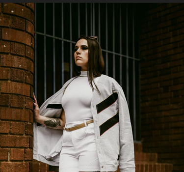 V-Striped Knitted Cardigan